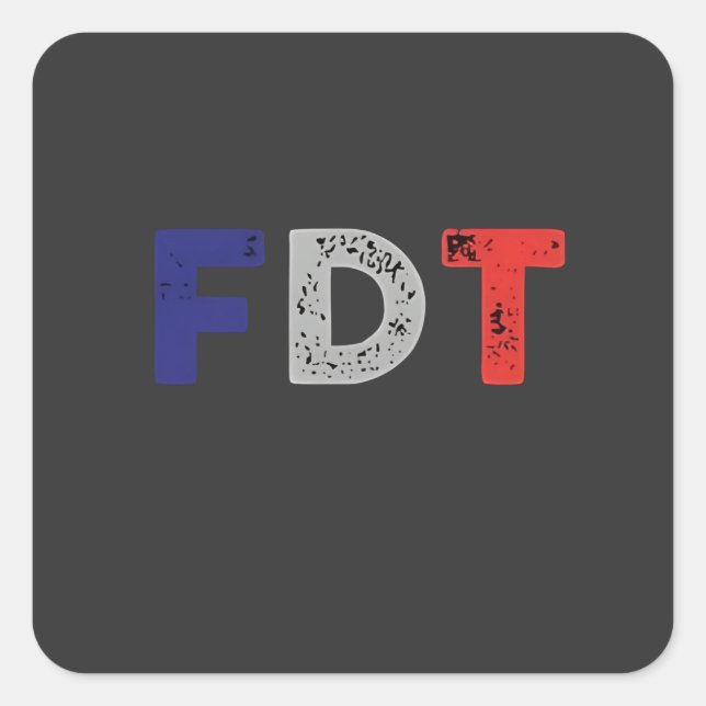Adesivo Quadrado Anti Trump Maga FDT Resiste Democracia Retro (Frente)
