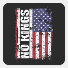 Adesivo Quadrado Anti Trump No Kings USA Flag Protest Quote