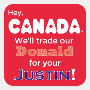 Adesivo Quadrado Anti Trump Trade Donald Para Justin Sticker