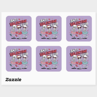 Adesivo Quadrado Anti Valentine Girls Club Sticker | Decal