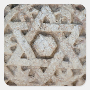 Adesivo Quadrado Antiga escultura da Estrela de Davi, Israel