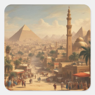 Adesivo Quadrado Antigo Cairo Egito