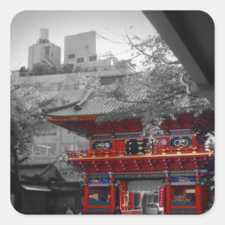 Adesivo Quadrado Antigo Templo Japonês