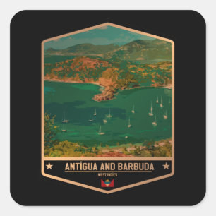 Adesivo Quadrado Antígua e Barbuda