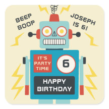 Antiguamente Brinquedo Robot Birthday