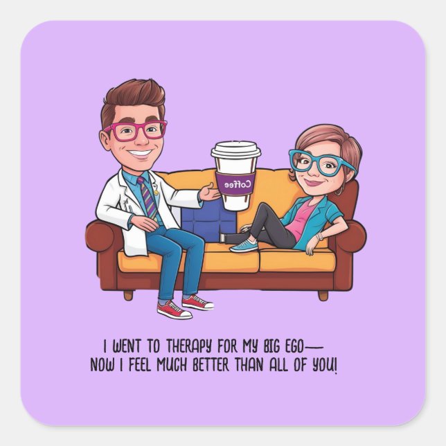 Adesivo Quadrado ANTISTRESS psychiatrist THERAPIST MENTAL HEALTH (Frente)