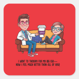 Adesivo Quadrado ANTISTRESS psychiatrist THERAPIST MENTAL HEALTH