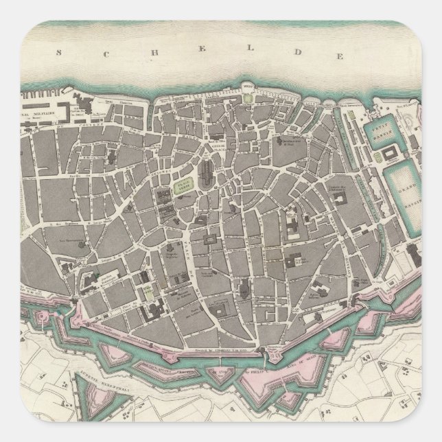 Adesivo Quadrado Antwerp Antwerpen Anvers (Frente)