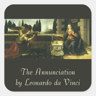 Adesivo Quadrado Anunciação do Senhor de Leonardo da Vinci