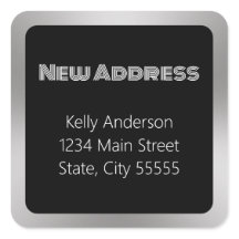 Anúncio de Movimentação de Novo Endereço Preto e P