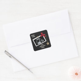 Adesivo Quadrado Anúncio de Natal Bebê Ultrasom