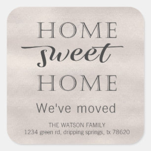 Adesivo Quadrado Anúncio em Movimento   Home Sweet Home Sticker