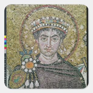 Adesivo Quadrado ANÚNCIO justiniano do imperador I c.547