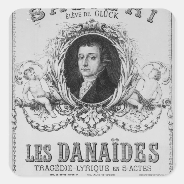 Adesivo Quadrado Anúncio para "Les Danaides" (Frente)
