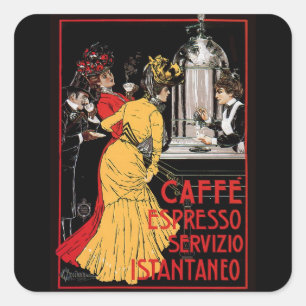 Adesivo Quadrado Anúncio Vintage italiano do café expresso