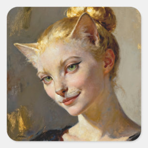 Adesivo Quadrado “Anya, Meticulosamente Contente” – Uma Felina Femi