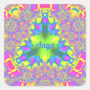 Adesivo Quadrado ANYA ~ Sombra Amarelo, Verde, Rosa, Azul