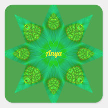 ANYA ~WOW! Design Fractal de Estrela Verde Octagon