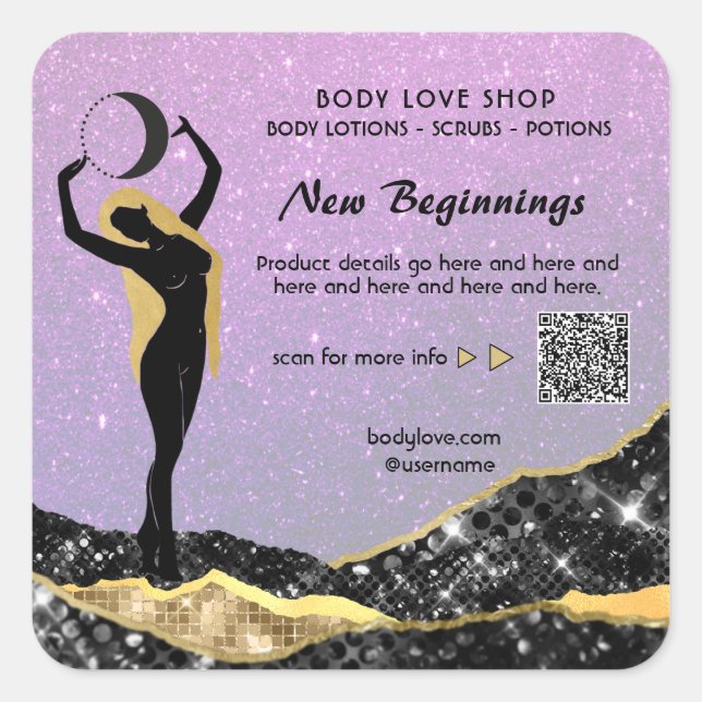 Adesivo Quadrado *~* AP24 Rainbow Goddess Intenção Ombre Spell (Frente)