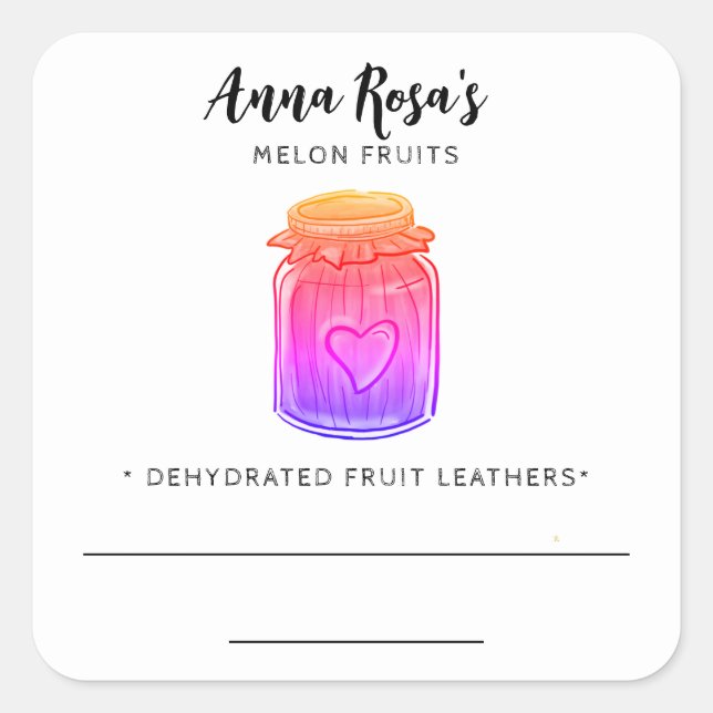 Adesivo Quadrado *~* AP30 Fruta desidratada Folhas Vazio  Rótulo do (Frente)