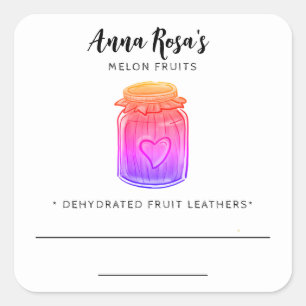 Adesivo Quadrado *~* AP30 Fruta desidratada Folhas Vazio  Rótulo do