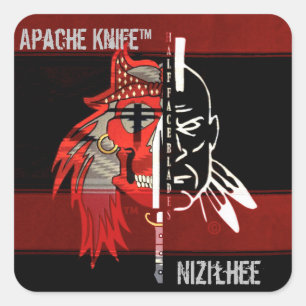 Adesivo Quadrado Apache Kinfe ®️ ™️ 🇺 🇸 Vinheta NIZILH