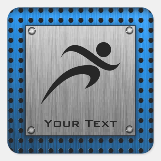 Adesivo Quadrado Aparência de metal escovado em execução (Frente)