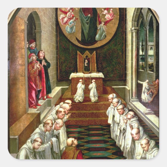 Adesivo Quadrado Aparição da Virgem numa Comunidade (Frente)