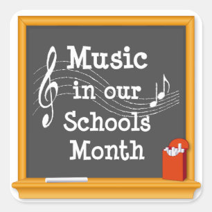 Adesivo Quadrado Apegue-se à Sua Música