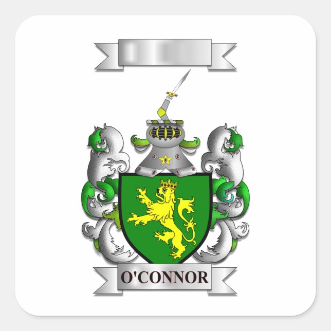 Adesivo Quadrado Apelido O'Connor e Escudo (Frente)