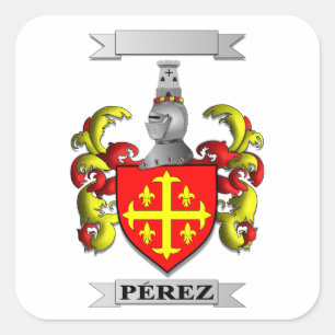 Adesivo quadrado Apelido Perez e Escudo