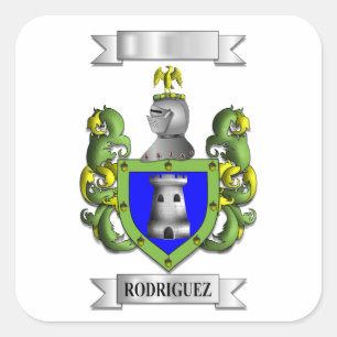Adesivo quadrado Apelido Rodriguez e Escudo