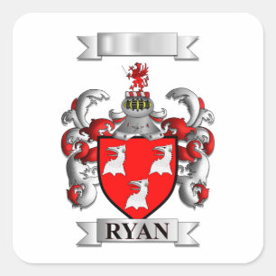 Adesivo Quadrado Apelido Ryan e Escudo