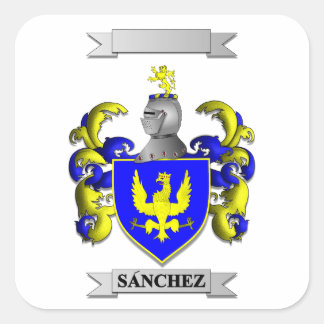 Adesivo quadrado Apelido Sanchez e Escudo