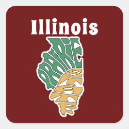Adesivo Quadrado Apelido Word Art de Illinois