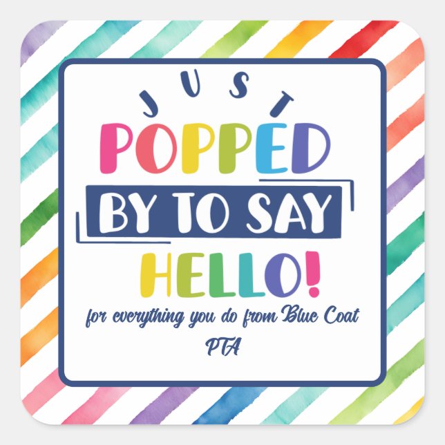 Adesivo Quadrado apenas apareceu para dizer olá como voluntário de  (Frente)