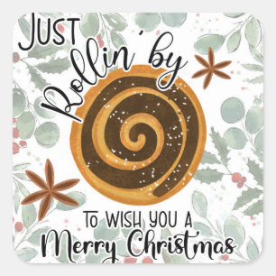 Adesivo Quadrado Apenas passe para desejar uma feliz nota de Natal