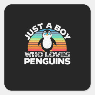 Adesivo Quadrado Apenas Um Menino Que Ama Pinguins