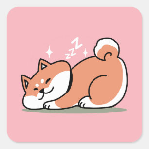 Adesivo Quadrado Apenas um Shiba Mente Baixo: Design de Shiba Inu C