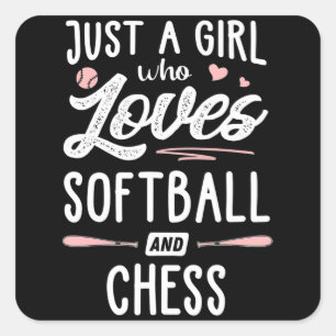 Adesivo Quadrado apenas uma garota que ama softball e presente de x