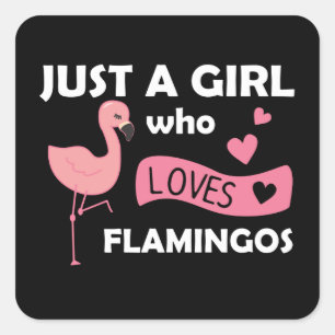 Adesivo Quadrado Apenas Uma Menina Que Ama Flamingos Cute Animal