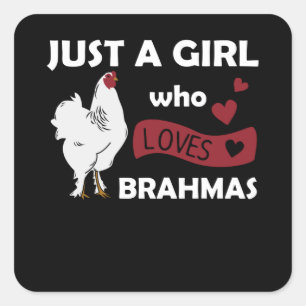 Adesivo Quadrado Apenas Uma Menina Que Ama Galinhas Doces De Brahma