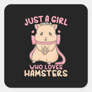 Adesivo Quadrado Apenas Uma Menina Que Ama Hamsters