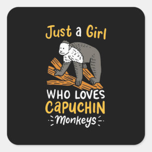 Adesivo Quadrado Apenas Uma Menina Que Ama Macacos Capuchim