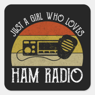 Adesivo Quadrado Apenas Uma Menina Que Ama O Rádio Ham