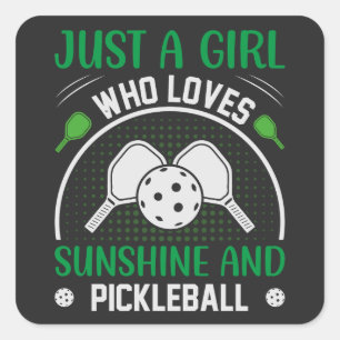 Adesivo Quadrado Apenas Uma Menina Que Ama O Sol E A Pickleball