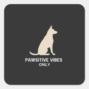 Adesivo Quadrado Apenas Víblias Pawsitivas - Arte Silhueta Canina