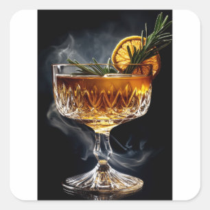 Adesivo Quadrado Aperol spritz cocktail sobre fundo escuro
