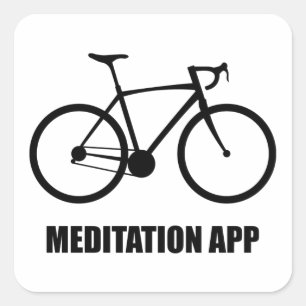 Adesivo Quadrado Aplicativo de Meditação de Bike