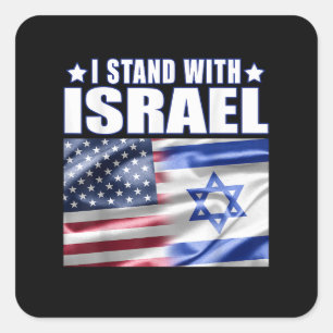 Adesivo Quadrado Apoio a Israel Eu Estou com Israel